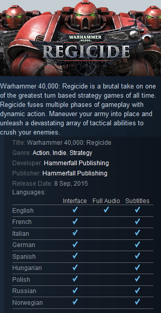 Warhammer 40,000: Regicide Steam - Click Image to Close